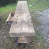 Old piece of furniture by trade, wooden carpenter's establishment