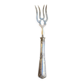 Dessert fork, service cutlery in silver with the monogram "CR"