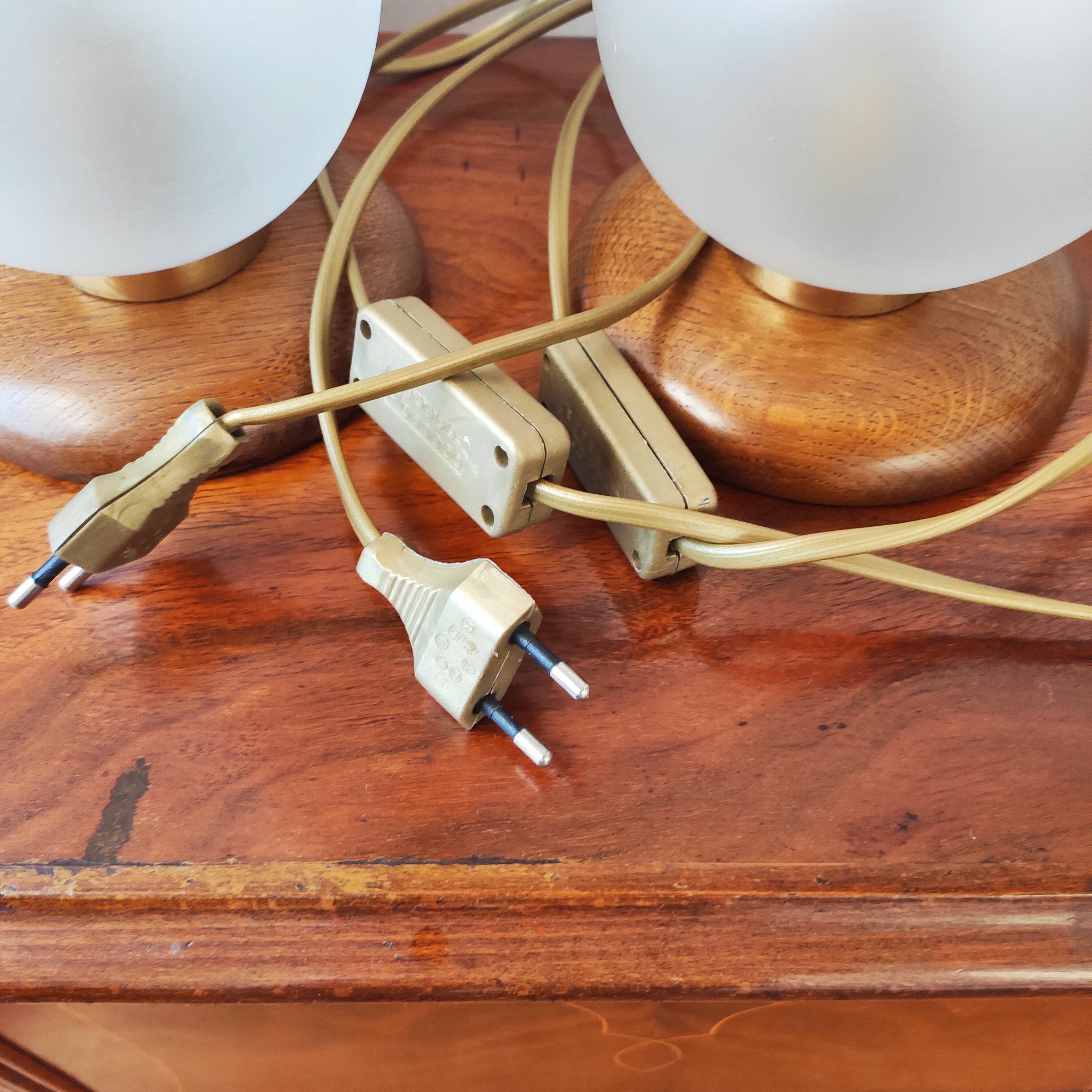 Pair of vintage ball lamps