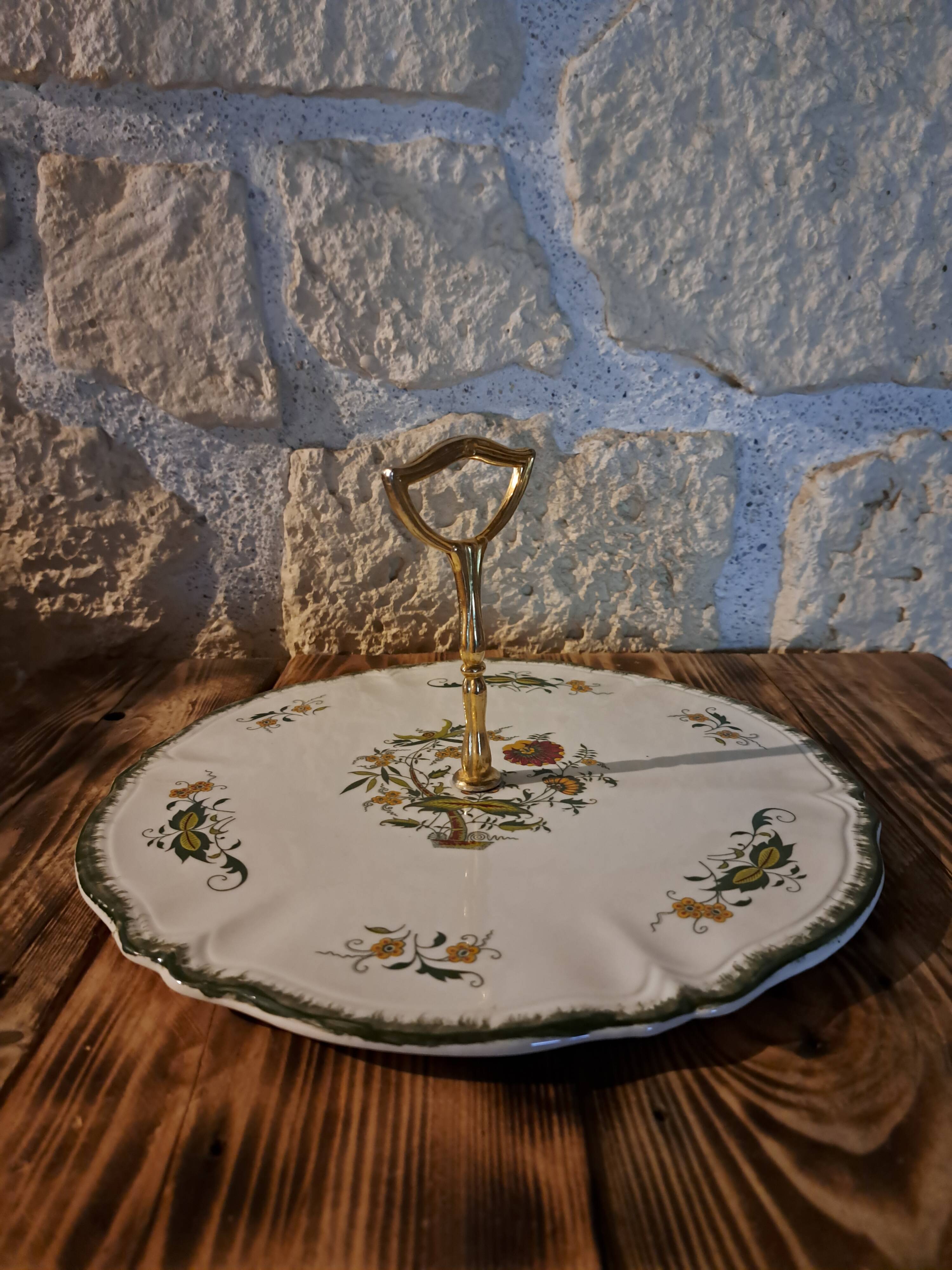 earthenware cheese tray Clarence pattern by Sarreguemines