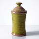 Decorative spice box in vintage two-tone glazed stoneware, handmade and signed.