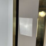 70s floor lamp in brass and smoked plexiglass, Hollywood Regency