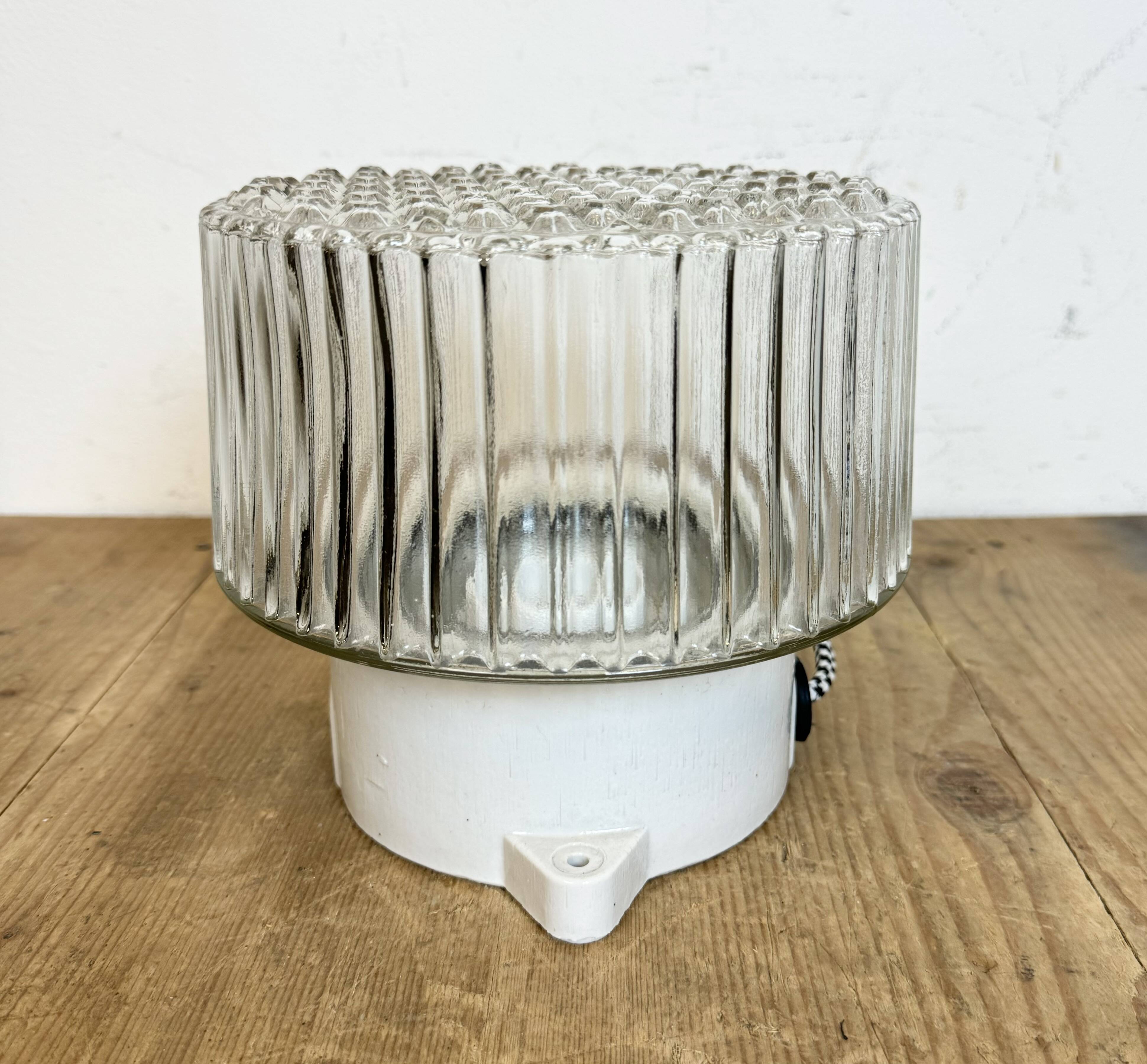 Vintage White Porcelain Ceiling Light, 1970s