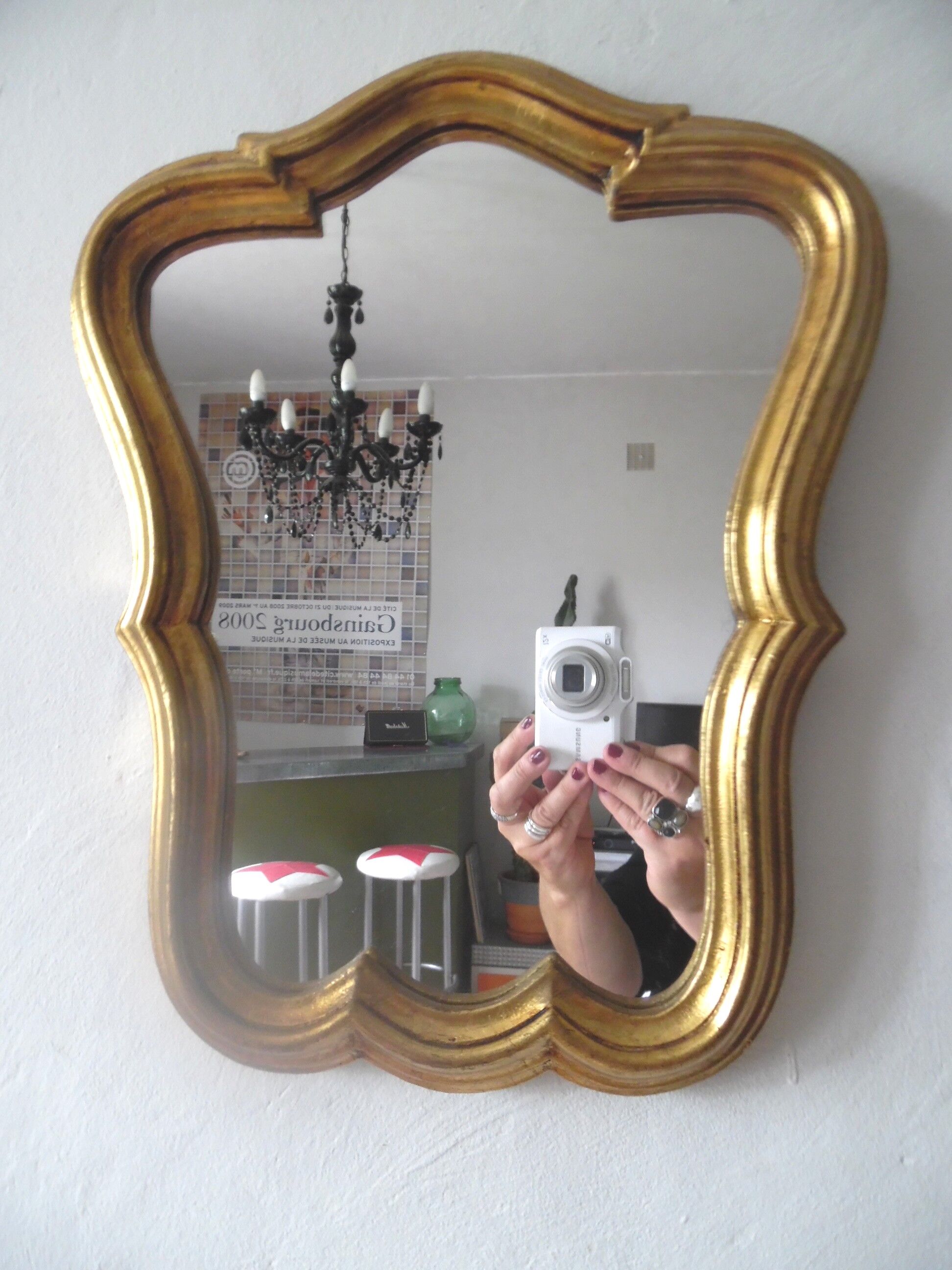 Golden mirror 29x36cm