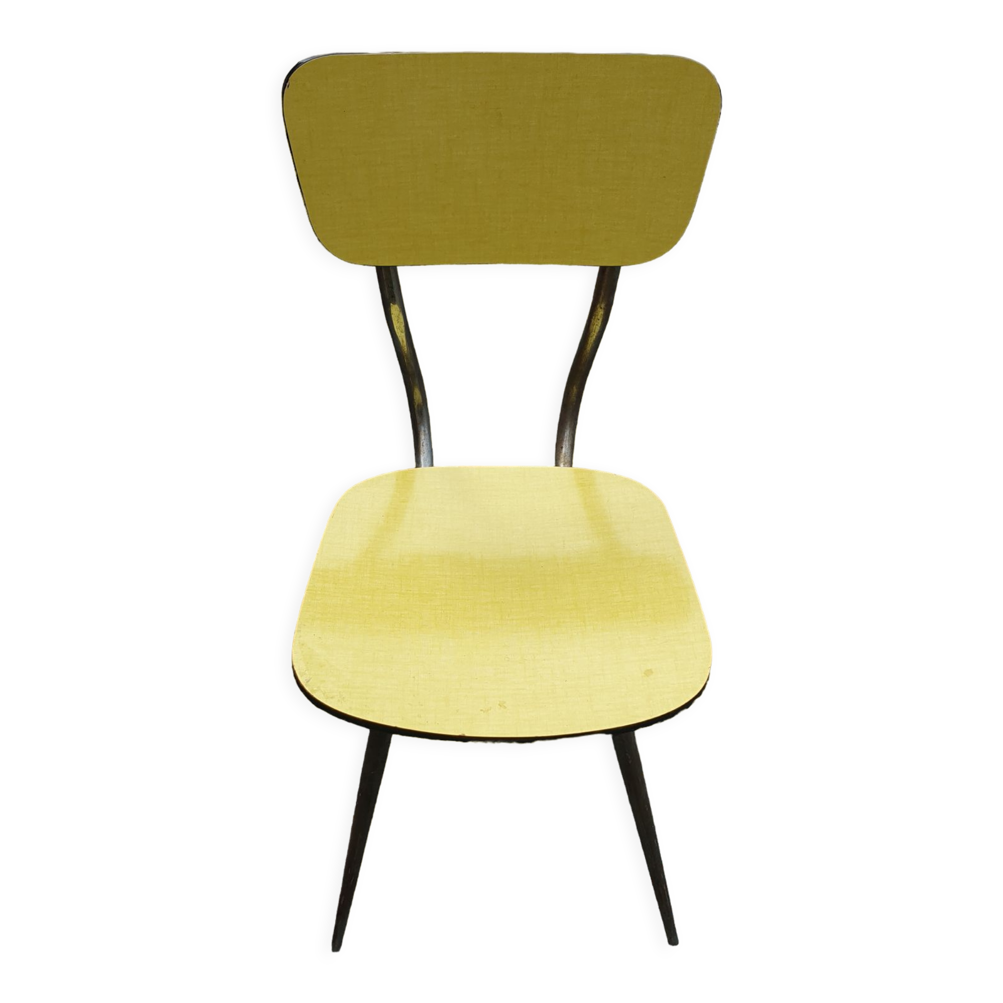 Chaise formica jaune canari