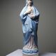 Grande Sainte Vierge au Sacré Coeur en biscuit polychrome ancienne