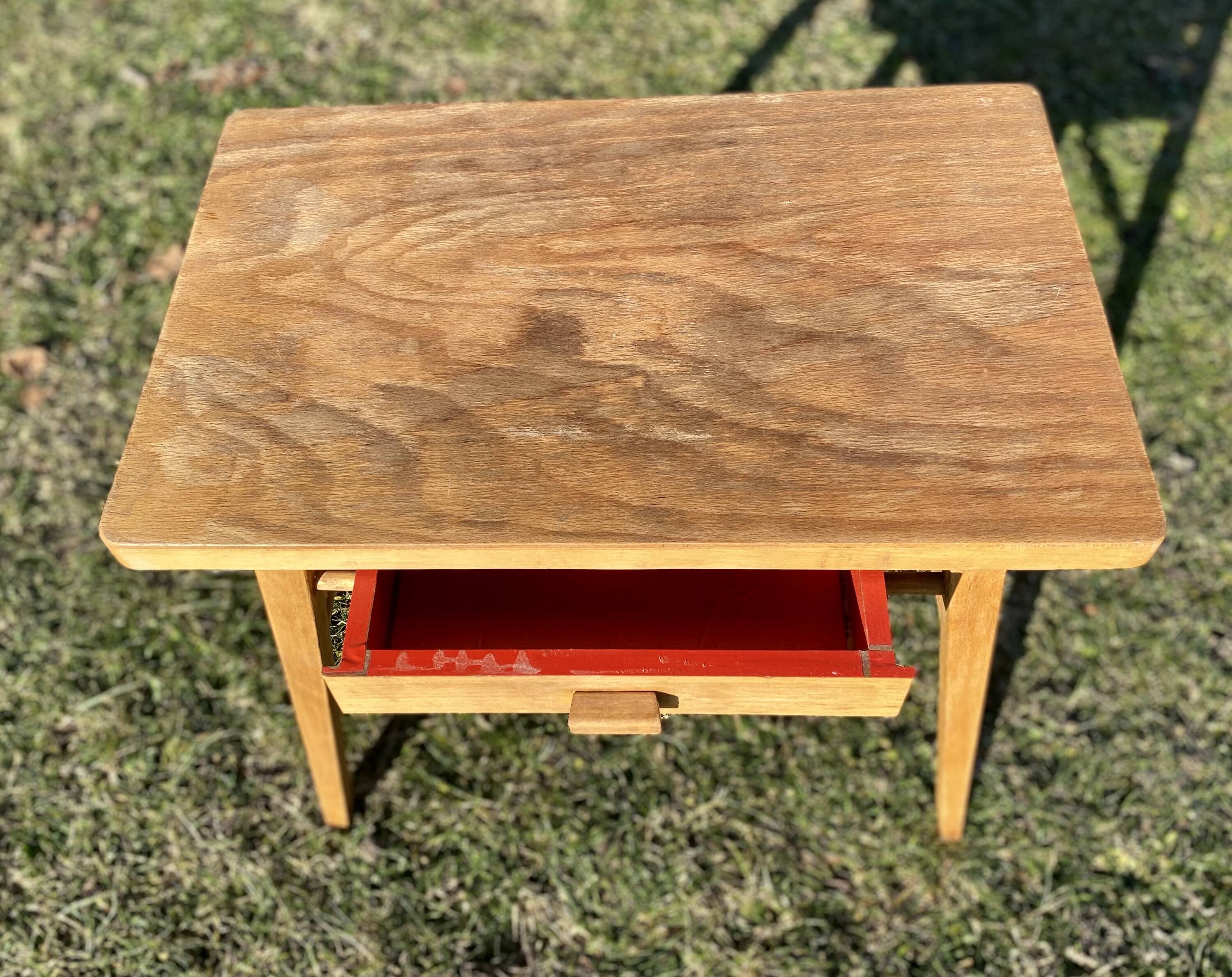 Small telephone table with compass feet, vintage 1960s