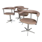 set of 4 swivel chairs Borje Johansen style 1970s