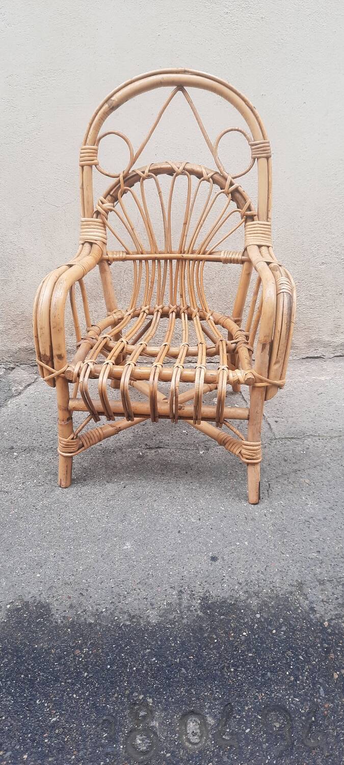 Rattan children's armchair