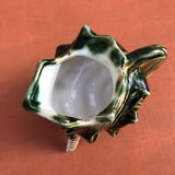1940s Polychrome Barbotine Milk Jug / Creamer Shell Shape