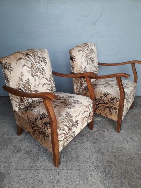 Pair of armchairs toads ep art deco 1930/40
