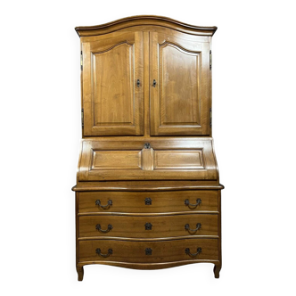 Alsatian scriban cabinet chest of drawers with 3 bodies Louis XV period in blond walnut circa 1750