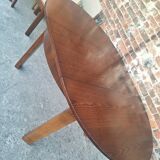 Table and its 6 vintage elm chairs, Scandinavian design furniture