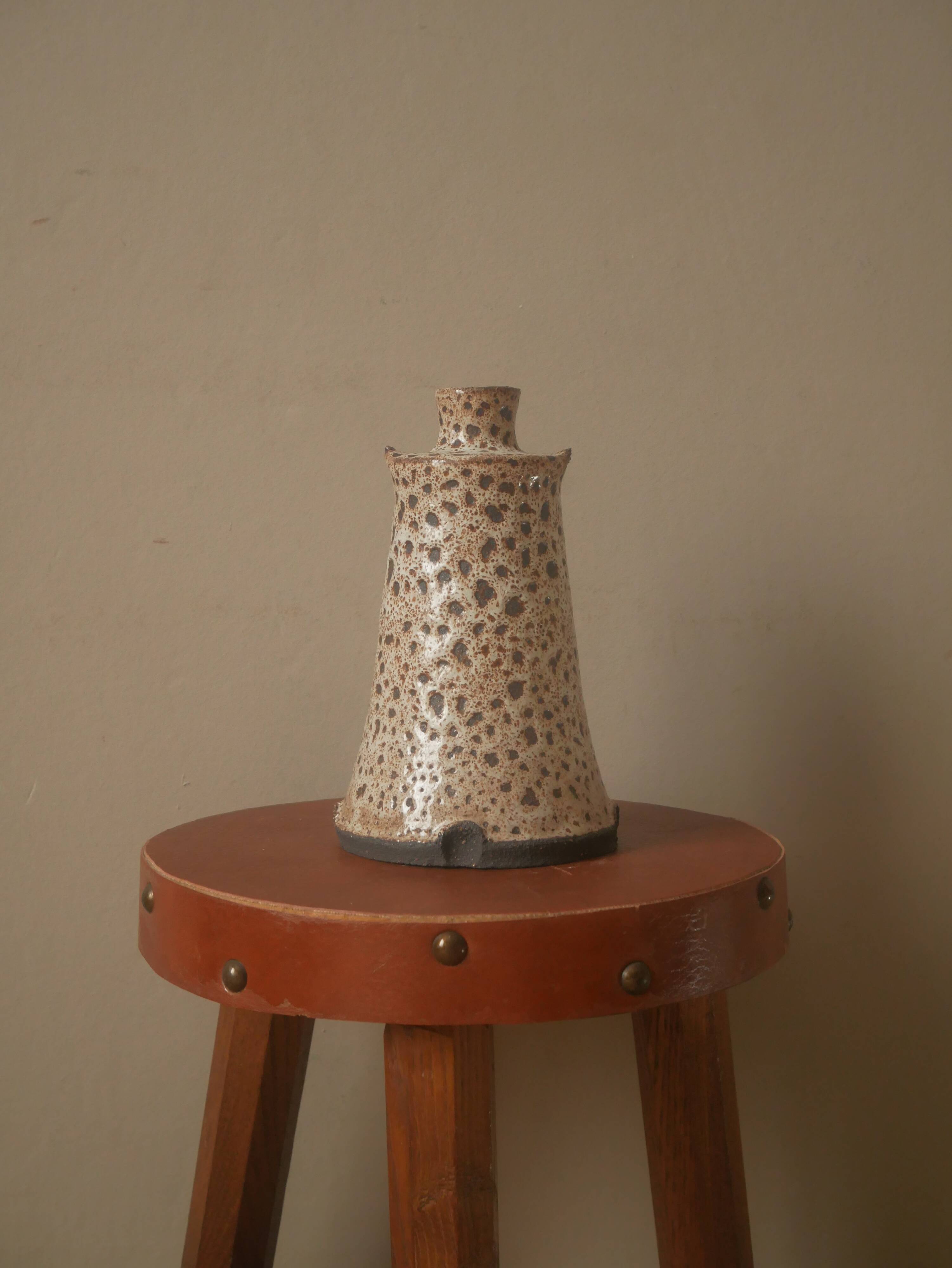 Soliflore vase ceramic pyrite sandstone minimalist design handmade Scandinavian pottery