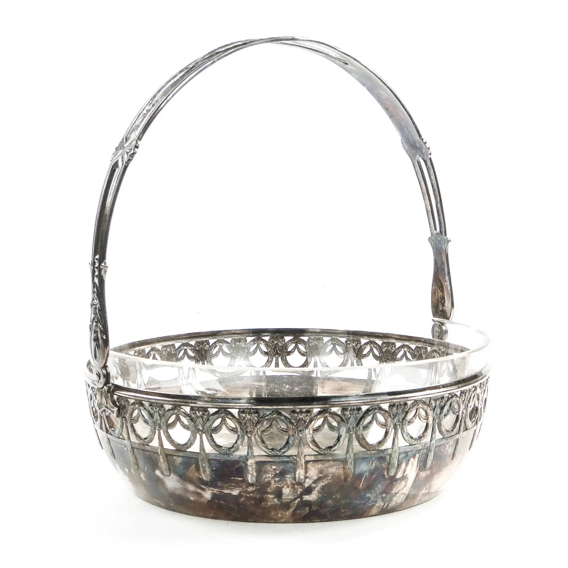 Fruit basket, Art Nouveau, silver-plated brass, WMF, Germany, early 20th century
