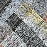 7x10 Yellow Black Striped Vintage Rug, 220x304Cm