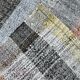7x10 Yellow Black Striped Vintage Rug, 220x304Cm