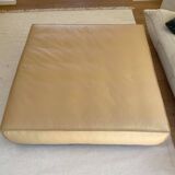 Natural leather pouf