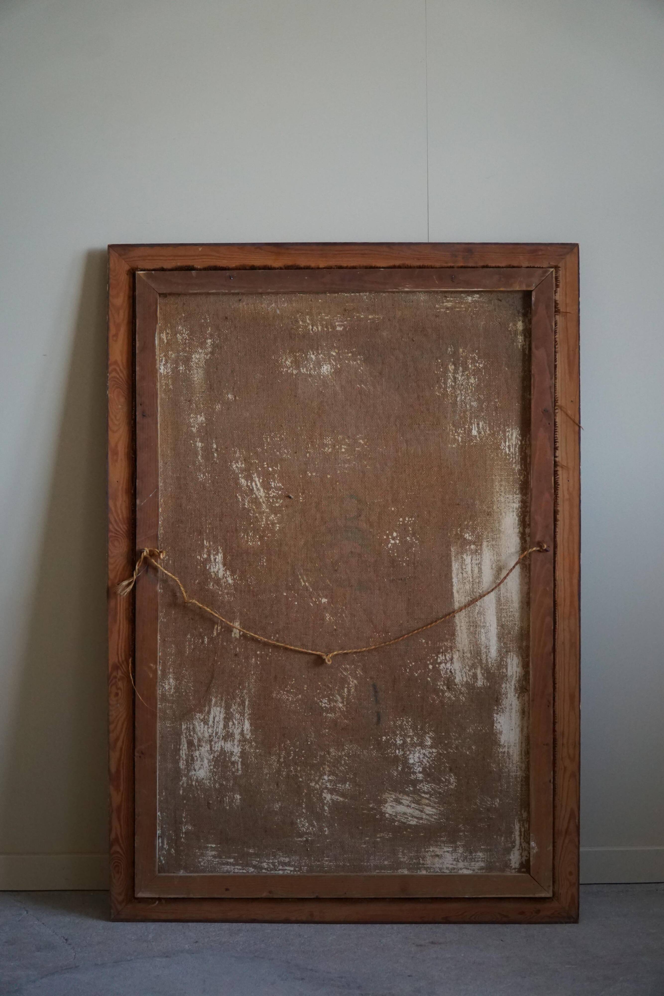 Large oil painting on canvas, unknown Danish artist, late 1800s.