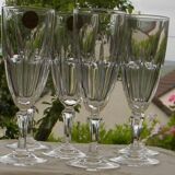 Set of 6 arques crystal champagne flutes. bergamo model.