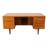 Mid-century Danish teak writing desk with brass details, 1960s