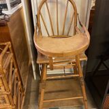 Baby high chair early 20th century thonet style curved wood and cane et you