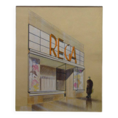 Boutique à Paris, Rega -grand dessin d'architecture original -1949- Marc Saunier