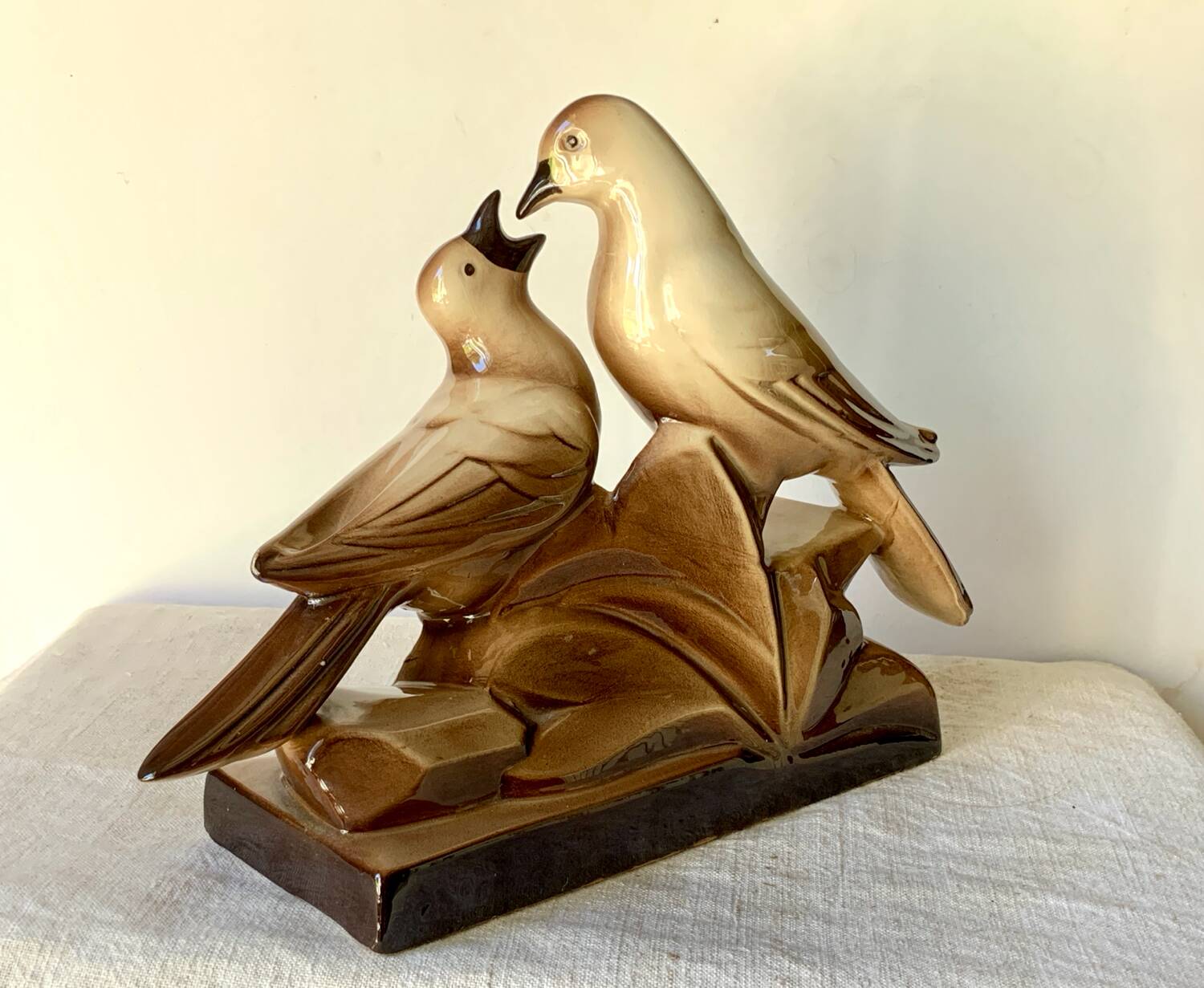 Sculpture céramique Art Deco oiseaux Charles Lemanceau