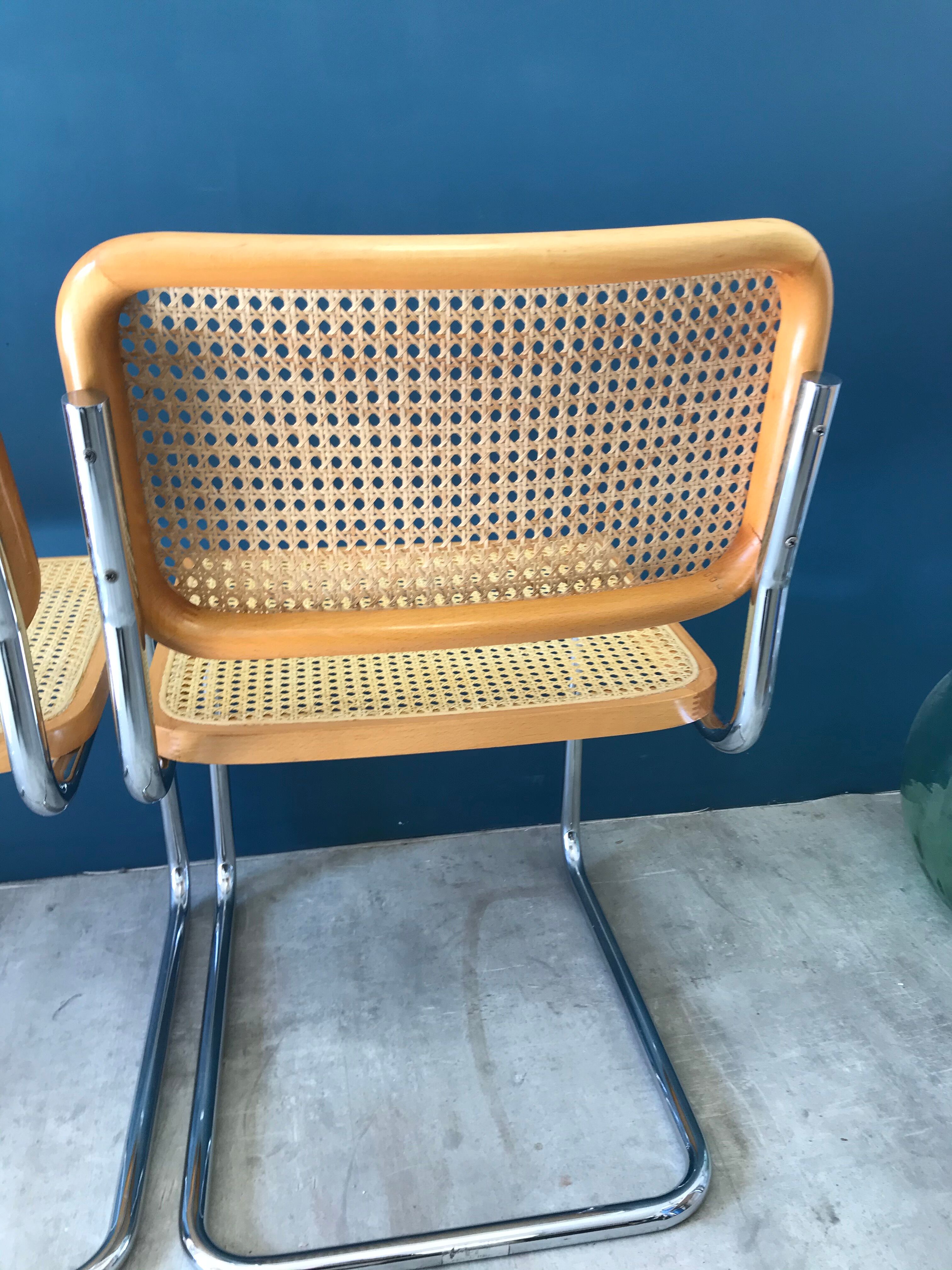 Pair of chairs B32 Marcel Breuer edition Gavina