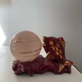 Ceramic and opaline fish lamp