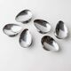Lot of 6 vintage stainless steel bowls, 1970s, egg-shaped design.