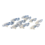 10 Art Deco fish knife holders signed YER