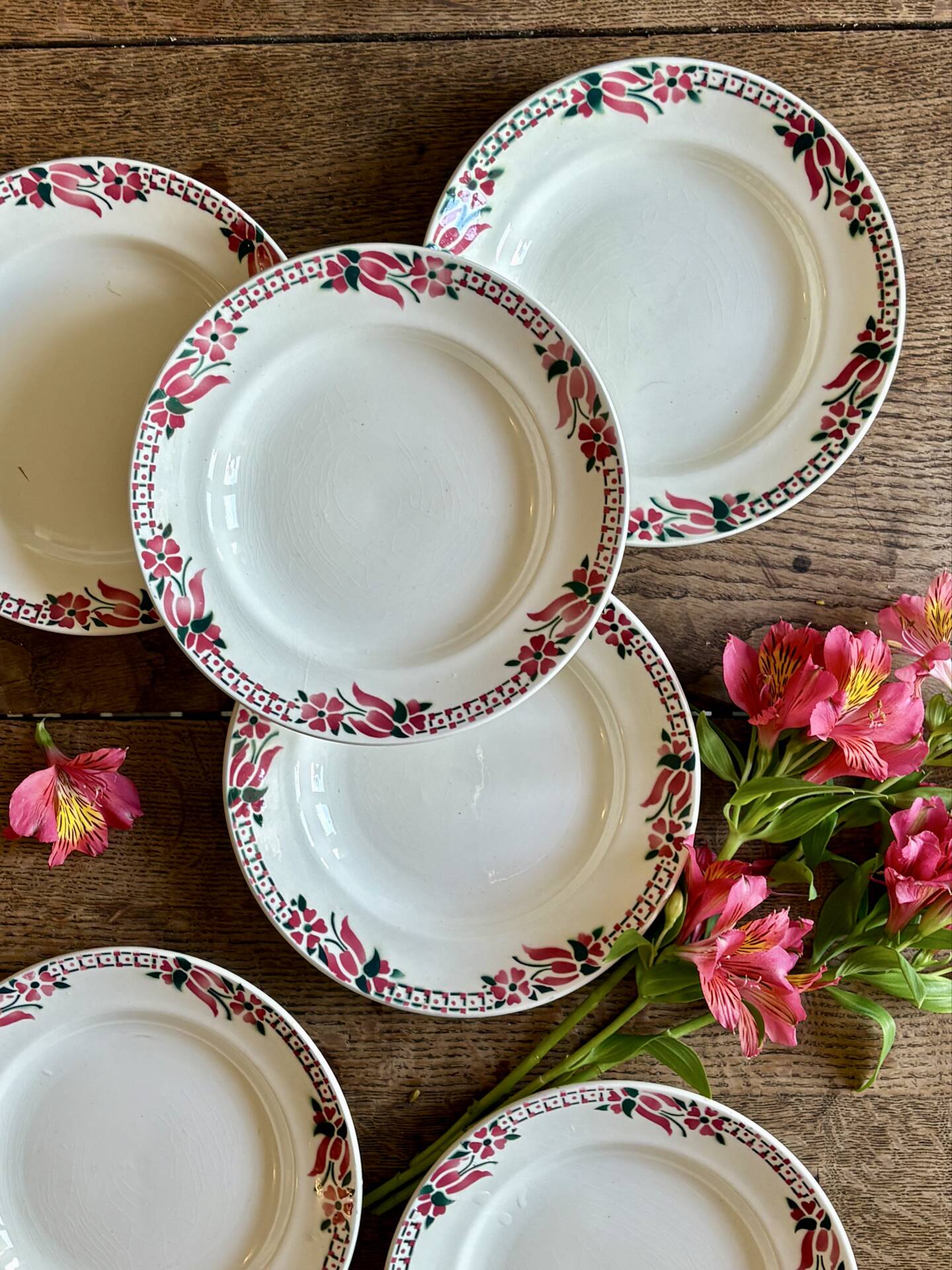 Set of 6 antique deep plates - Saint Amand Céranord