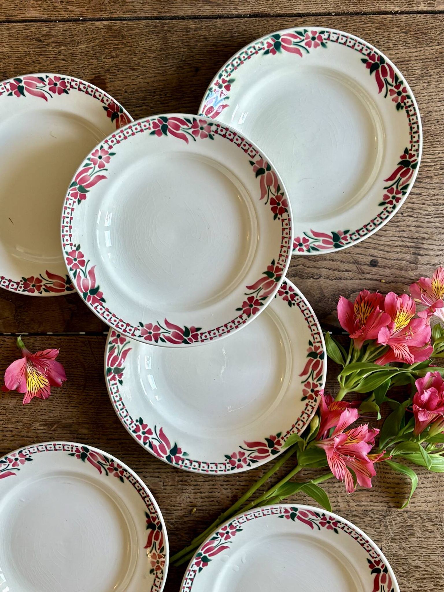 Set of 6 antique deep plates - Saint Amand Céranord