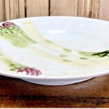 3 assiettes à asperges barbotine Luneville