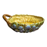 Small basket dish in Sarreguemines slipware Glycine 4771 vintage