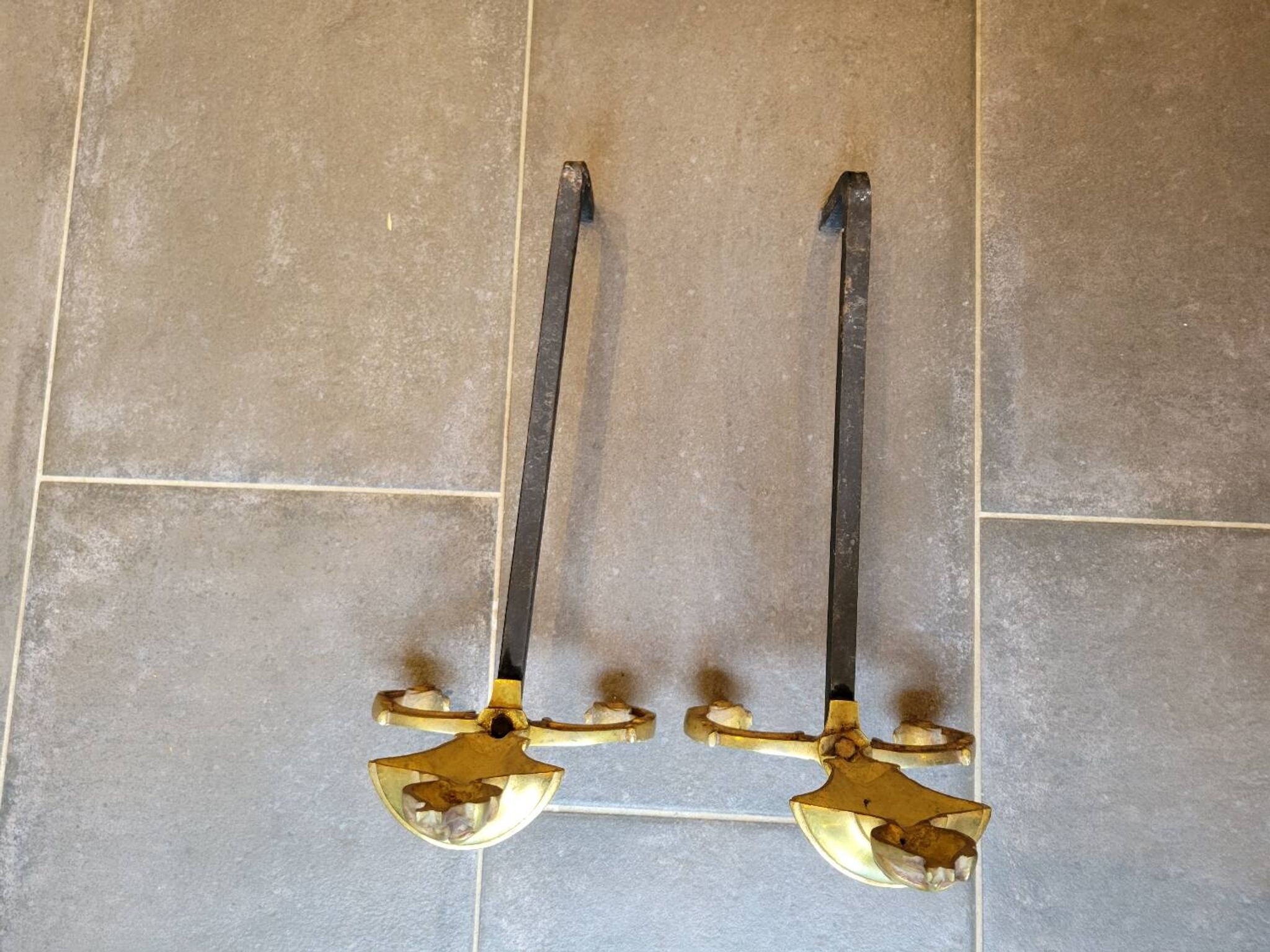 Chenets en bronze doré