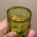 Napoleon III enameled liquor service with gilded brass basket