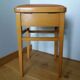 Wooden and faux leather shoe shine chest stool
