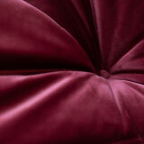 Chauffeuse d'angle Togo en velours bordeaux modèle dessiné par Michel Ducaroy 1973