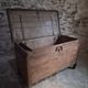 Antique marriage chest in oak / blanket chest – 18th century, Auvergne, France
