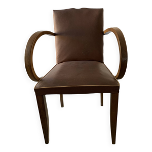Fauteuil bridge à dossier - chocolat
