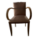 Fauteuil bridge à dossier "moustache" - Art déco -En simili cuir chocolat
