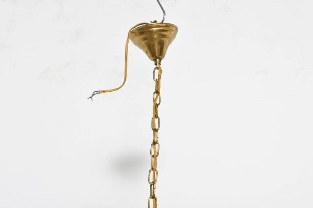 Candlestick Waterfall mid century brass and Crystal 1950 s