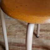 Tabouret d'atelier pieds en tubes métal industriels
