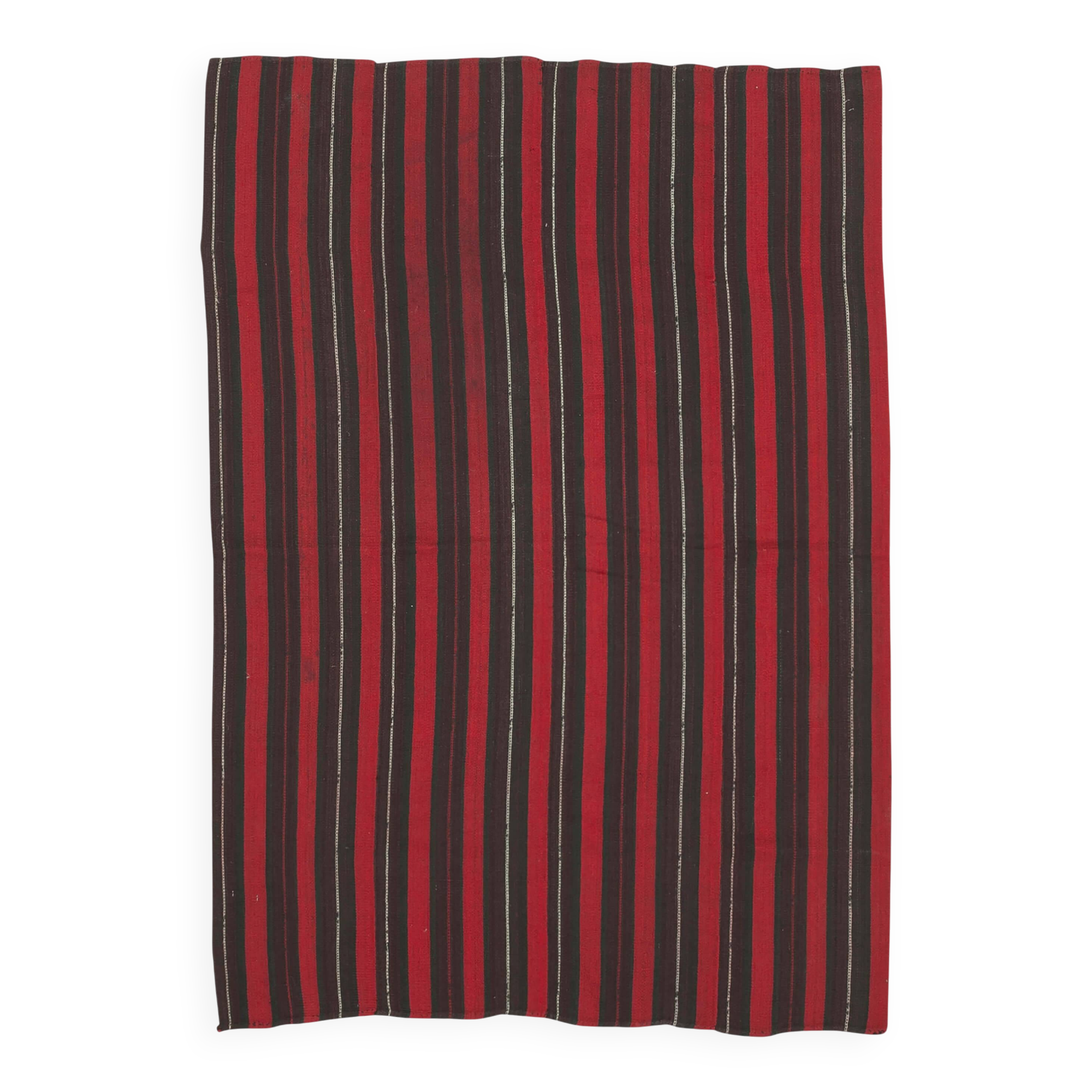 Turkish Handmade Vintage Anatolian Kilim 139 cm x 197 cm