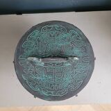 Engraved metal tripod ice bucket