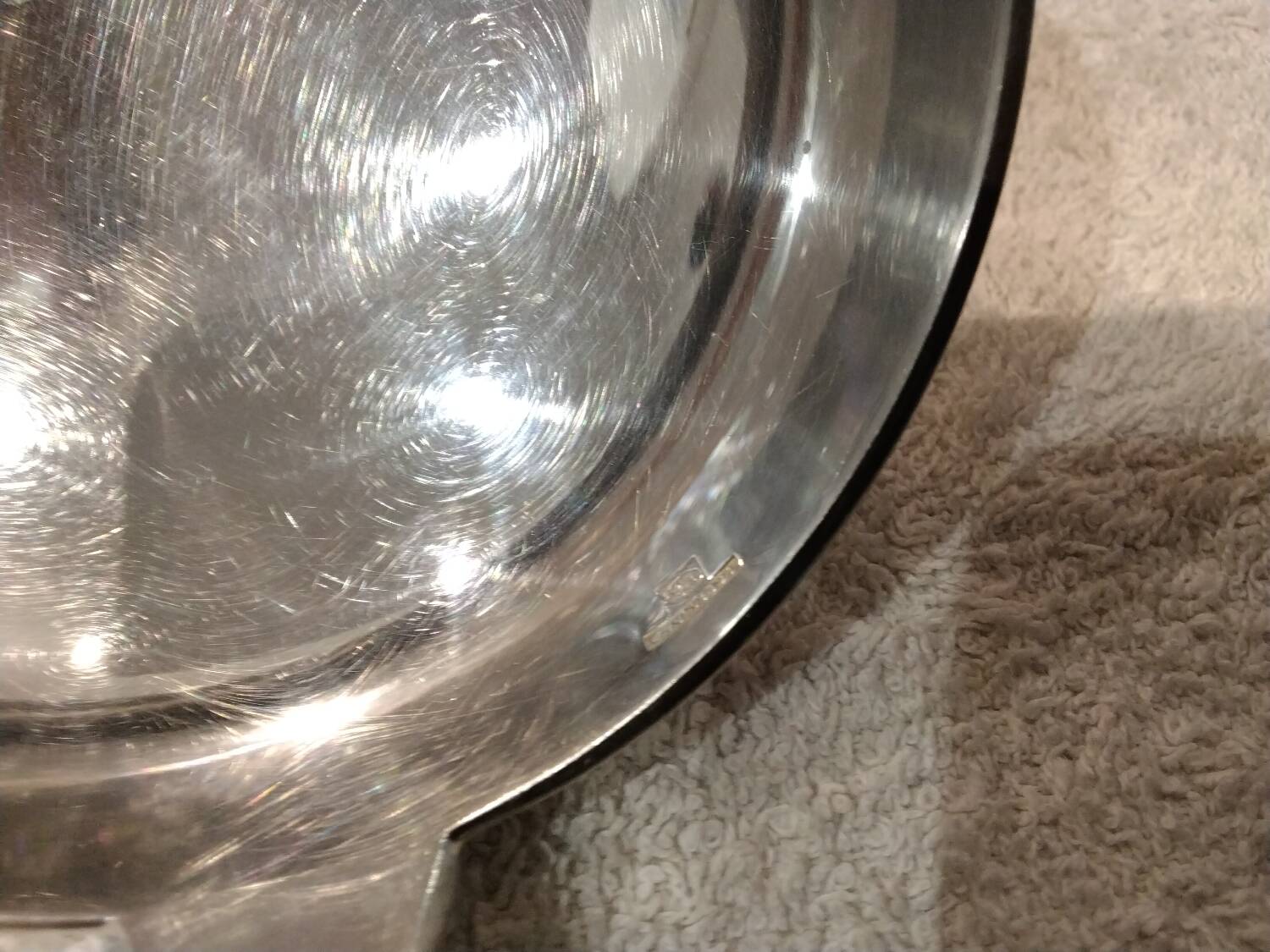 Silver-plated metal soup ladle by Christofle silversmiths, Albi pattern