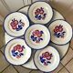 Set of 6 dessert plates gien model "cancale" 40s