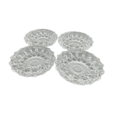 Set of 4 identical glass ashtrays